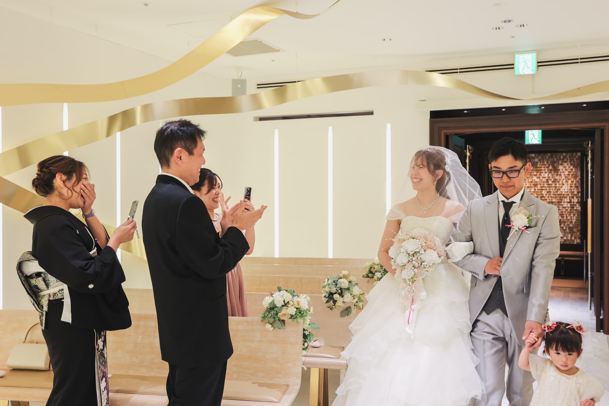 お子さまと一緒に迎えた、笑顔あふれる結婚式